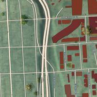 Second close-up of the map of Johnston Square, Maryland print showing more streets and buildings