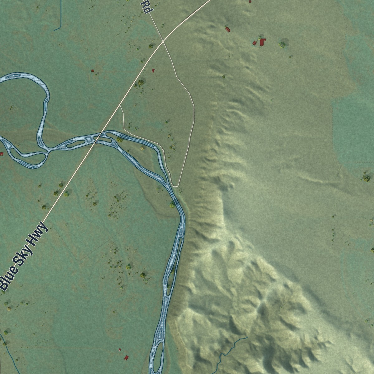 Second close-up of the map of Johnstown, Wyoming print showing more streets and buildings