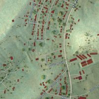 Second close-up of the map of Jolivue, Virginia print showing more streets and buildings