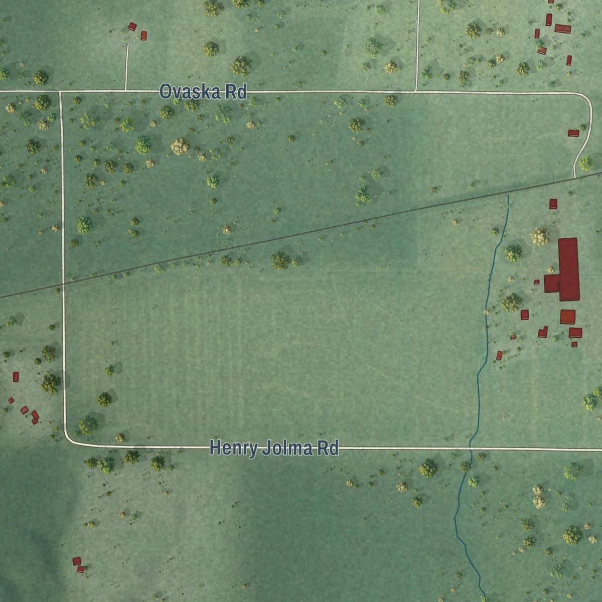 Second close-up of the map of Jolmaville, Wisconsin print showing more streets and buildings