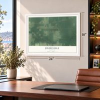 Jolmaville, Wisconsin map, 18 x 24 inch print in a white frame in a home office
