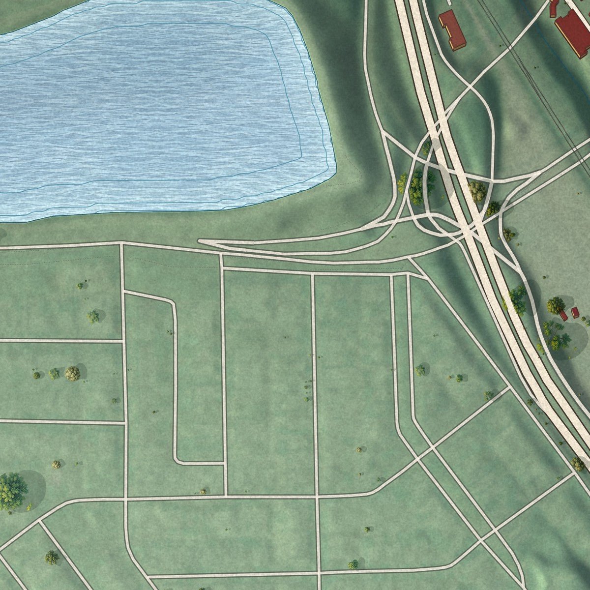 Second close-up of the map of Jones Falls Area, Maryland print showing more streets and buildings