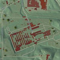 Second close-up of the map of Jones Mills, Arkansas print showing more streets and buildings