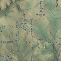 Second close-up of the map of Jones, Pennsylvania print showing more streets and buildings