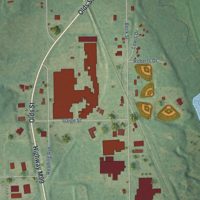 Second close-up of the map of Jonesville, Michigan print showing more streets and buildings
