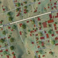 Second close-up of the map of Jonesville, Virginia print showing more streets and buildings