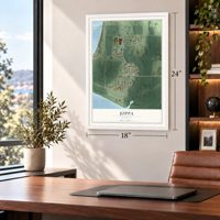 Joppa, Illinois map, 18 x 24 inch print in a white frame in a home office