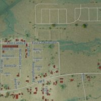 Second close-up of the map of Josephine, Texas print showing more streets and buildings
