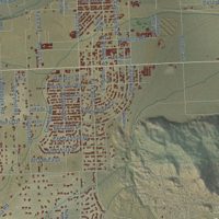 Second close-up of the map of Joshua Tree, California print showing more streets and buildings