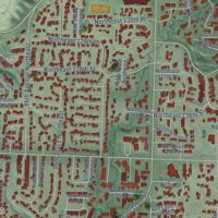 Second close-up of the map of Juanita, Washington print showing more streets and buildings