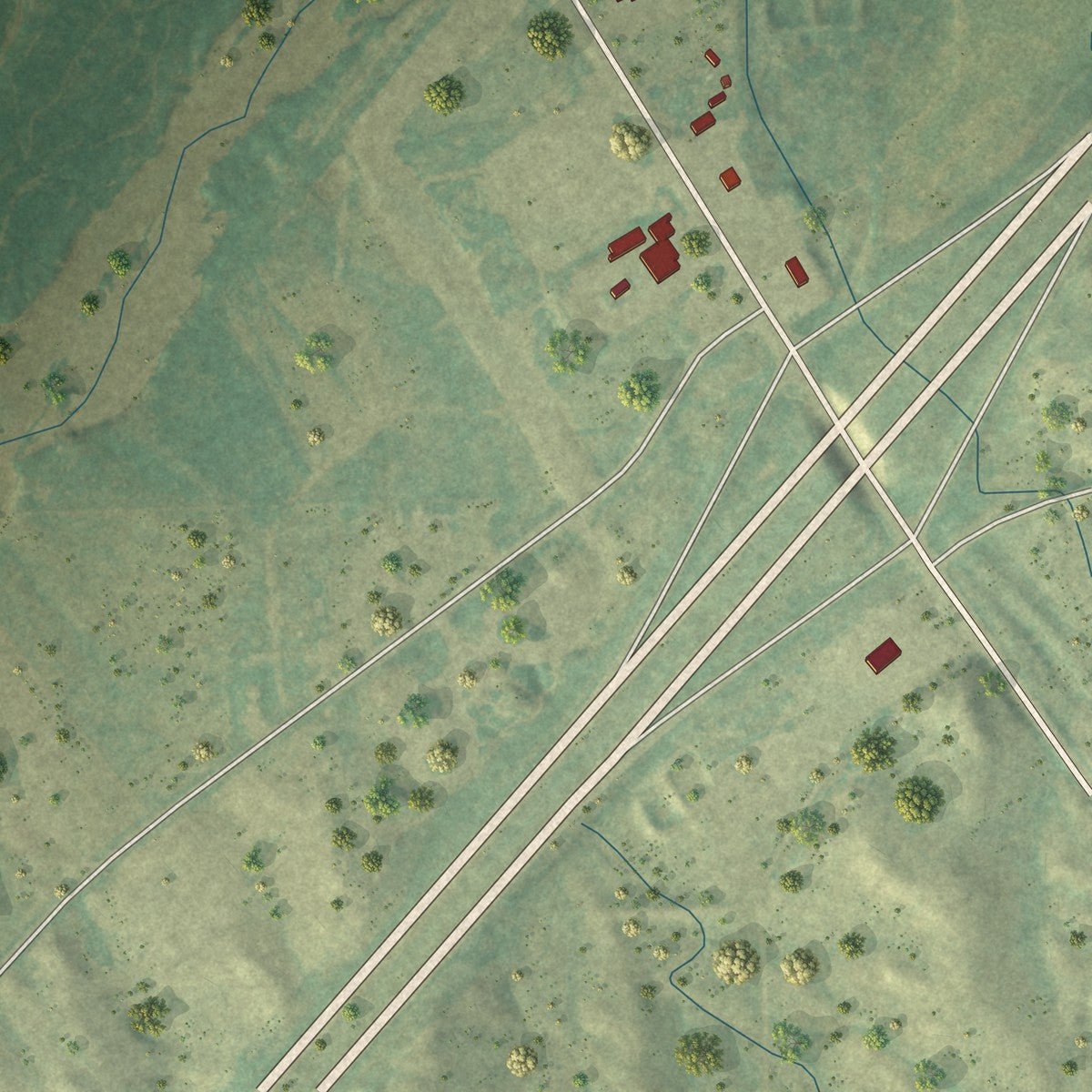 Second close-up of the map of Julesburg, Colorado print showing more streets and buildings