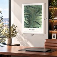 Juliaetta, Idaho map, 18 x 24 inch print in a white frame in a home office