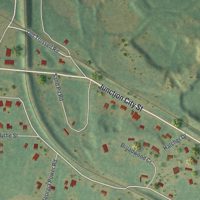 Second close-up of the map of Junction City, Georgia print showing more streets and buildings