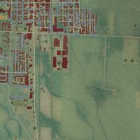 Second close-up of the map of Junction City, Oregon print showing more streets and buildings