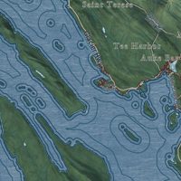 Second close-up of the map of Juneau, Alaska print showing more streets and buildings