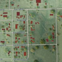 Second close-up of the map of Juniata, Nebraska print showing more streets and buildings