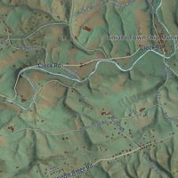 Second close-up of the map of Juniata, Perry County, Pennsylvania print showing more streets and buildings