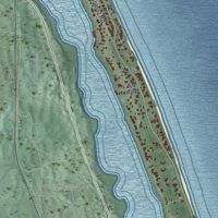 Second close-up of the map of Jupiter Island, Florida print showing more streets and buildings