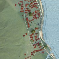 Second close-up of the map of Kaaawa, Hawaii print showing more streets and buildings