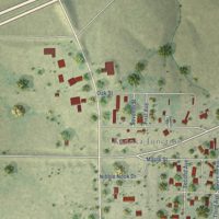 Second close-up of the map of Kadoka, South Dakota print showing more streets and buildings