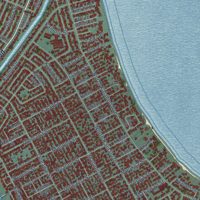 Second close-up of the map of Kailua, Hawaii print showing more streets and buildings