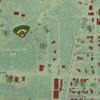Second close-up of the map of Kaleva, Michigan print showing more streets and buildings