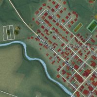 Second close-up of the map of Kalida, Ohio print showing more streets and buildings