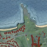 Second close-up of the map of Kapalua, Hawaii print showing more streets and buildings