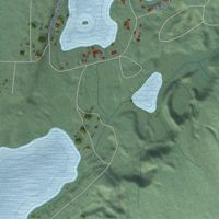 Second close-up of the map of Kapowsin, Washington print showing more streets and buildings