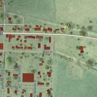 Second close-up of the map of Karnak, Illinois print showing more streets and buildings