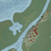 Second close-up of the map of Kasigluk, Alaska print showing more streets and buildings