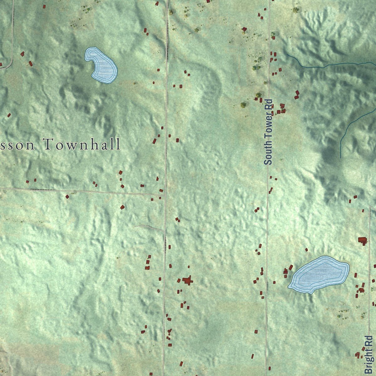 Second close-up of the map of Kasson, Michigan print showing more streets and buildings