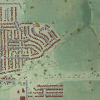 Second close-up of the map of Kasson, Minnesota print showing more streets and buildings