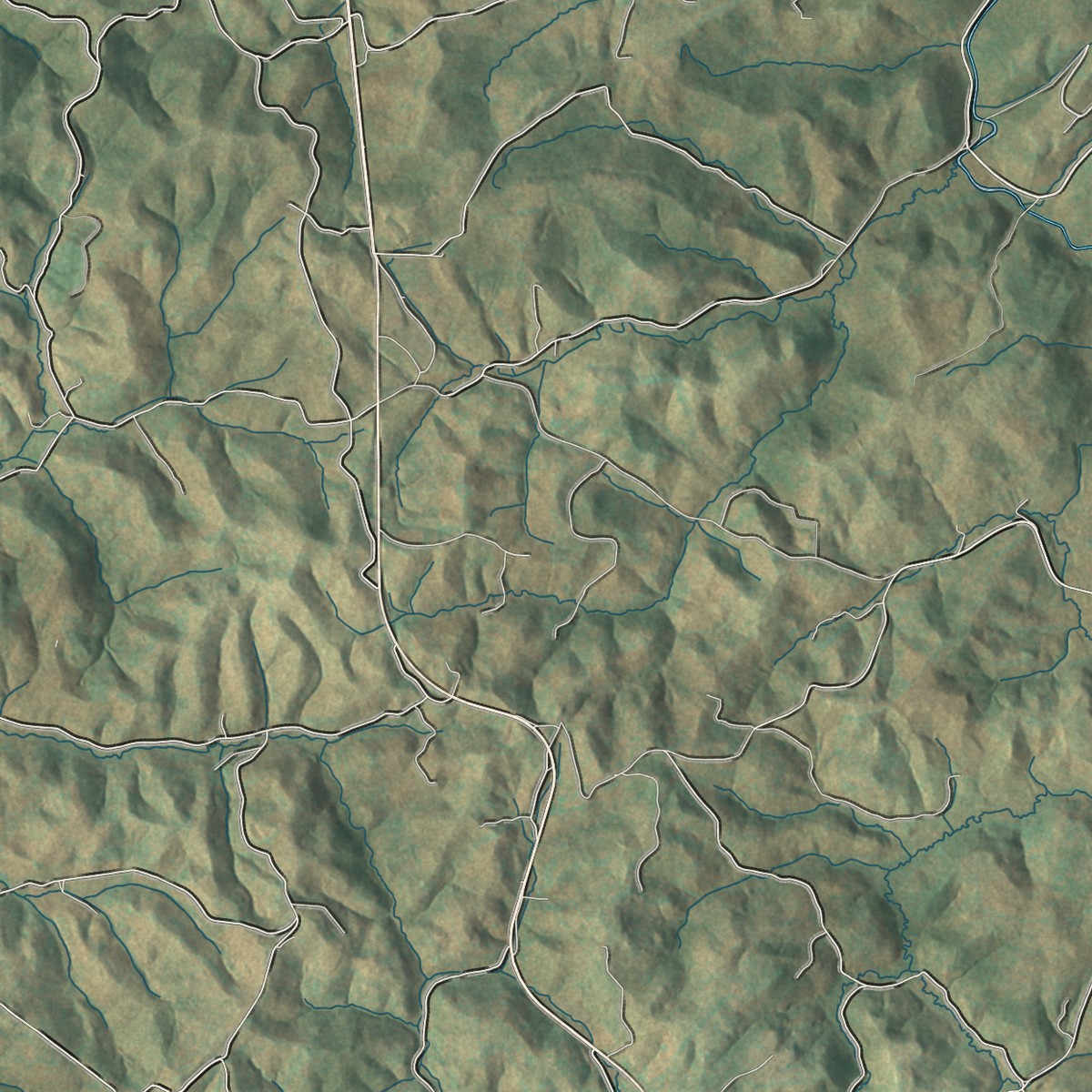 Second close-up of the map of Kasson, West Virginia print showing more streets and buildings