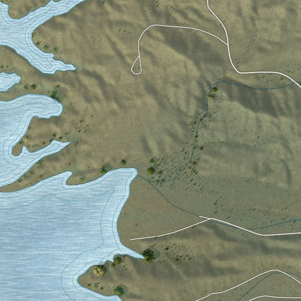 Second close-up of the map of Katherine, Arizona print showing more streets and buildings