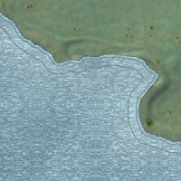 Second close-up of the map of Kaumakani, Hawaii print showing more streets and buildings