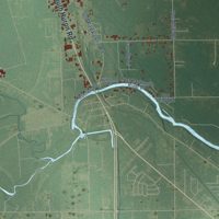 Second close-up of the map of Kawkawlin, Michigan print showing more streets and buildings