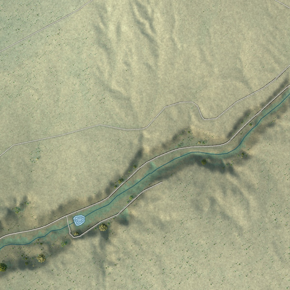 Second close-up of the map of Keams Canyon, Arizona print showing more streets and buildings