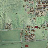 Second close-up of the map of Kearney, Nebraska print showing more streets and buildings