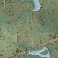 Second close-up of the map of Keene, Texas print showing more streets and buildings