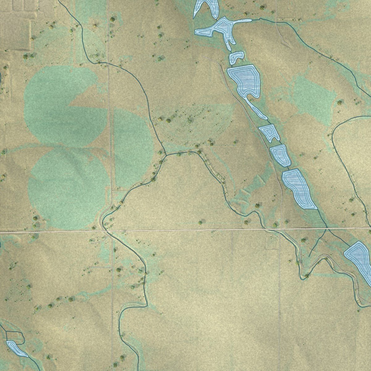 Second close-up of the map of Keenesburg, Colorado print showing more streets and buildings