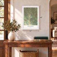 Keenesburg, Colorado map, 12 x 18 inch print in a white frame in an entryway