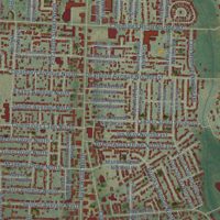 Second close-up of the map of Keizer, Oregon print showing more streets and buildings