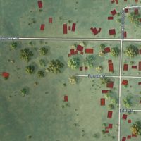 Second close-up of the map of Kell, Illinois print showing more streets and buildings