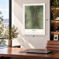 Kelso, Missouri map, 18 x 24 inch print in a white frame in a home office