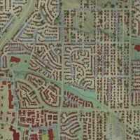 Second close-up of the map of Ken Caryl, Colorado print showing more streets and buildings