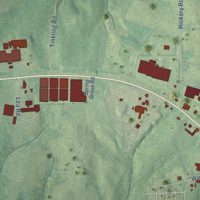 Second close-up of the map of Kenbridge, Virginia print showing more streets and buildings