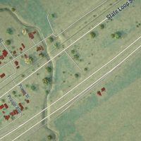Second close-up of the map of Kendleton, Texas print showing more streets and buildings