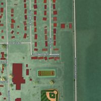 Second close-up of the map of Kenesaw, Nebraska print showing more streets and buildings