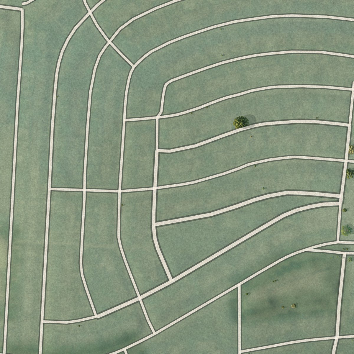 Second close-up of the map of Kenilworth Park, Maryland print showing more streets and buildings